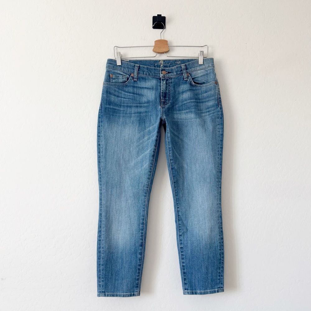 7 For All Mankind Low Rise Crop Roxanne Jeans Size 29 - Picture 2 of 8